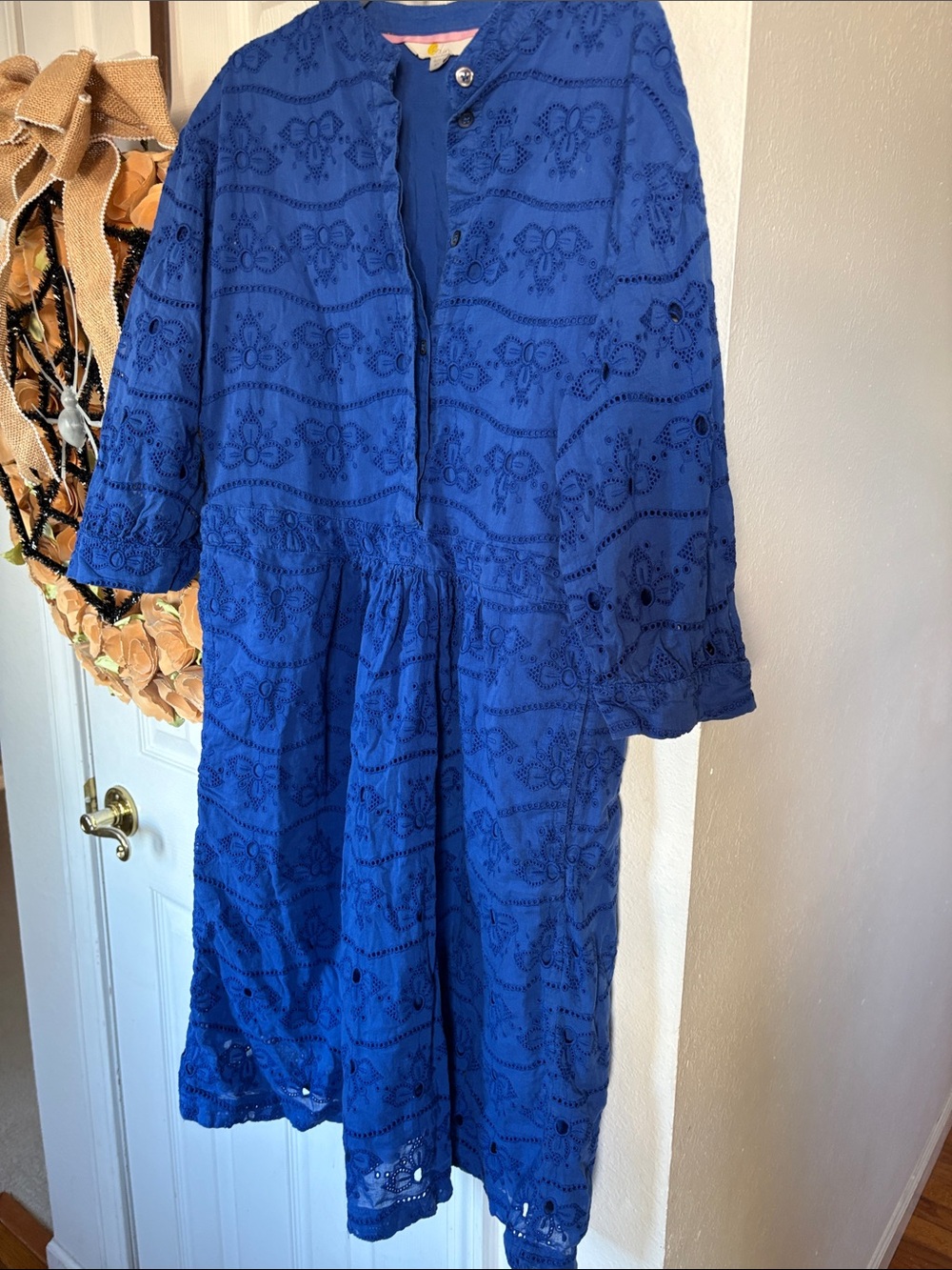 Boden Royal Blue Eyelet Dress